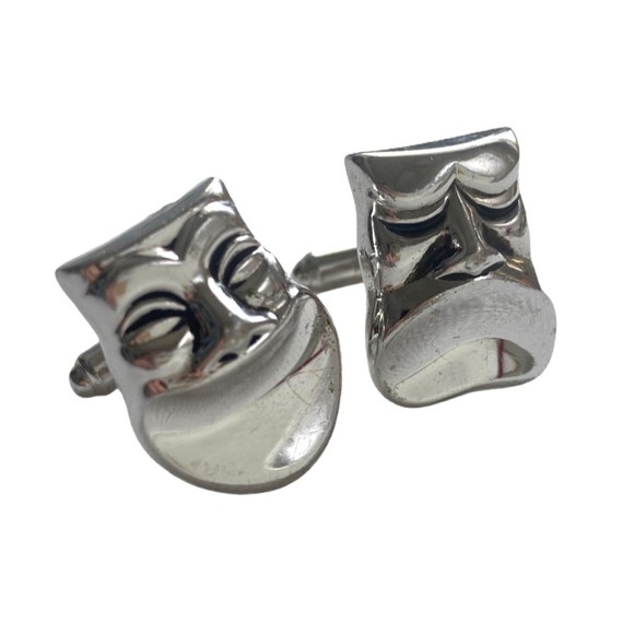 Vintage COMEDY & TRAGEDY Masks Theater Theatre Performing Arts Men's Cufflinks - Picture 3 of 9